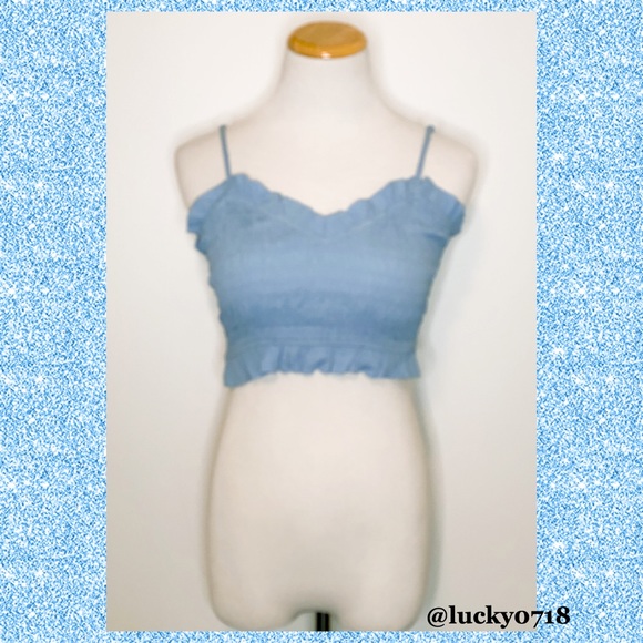 Lovers + Friends EUC Blue Monaco Smocked Top XS - Picture 4 of 8